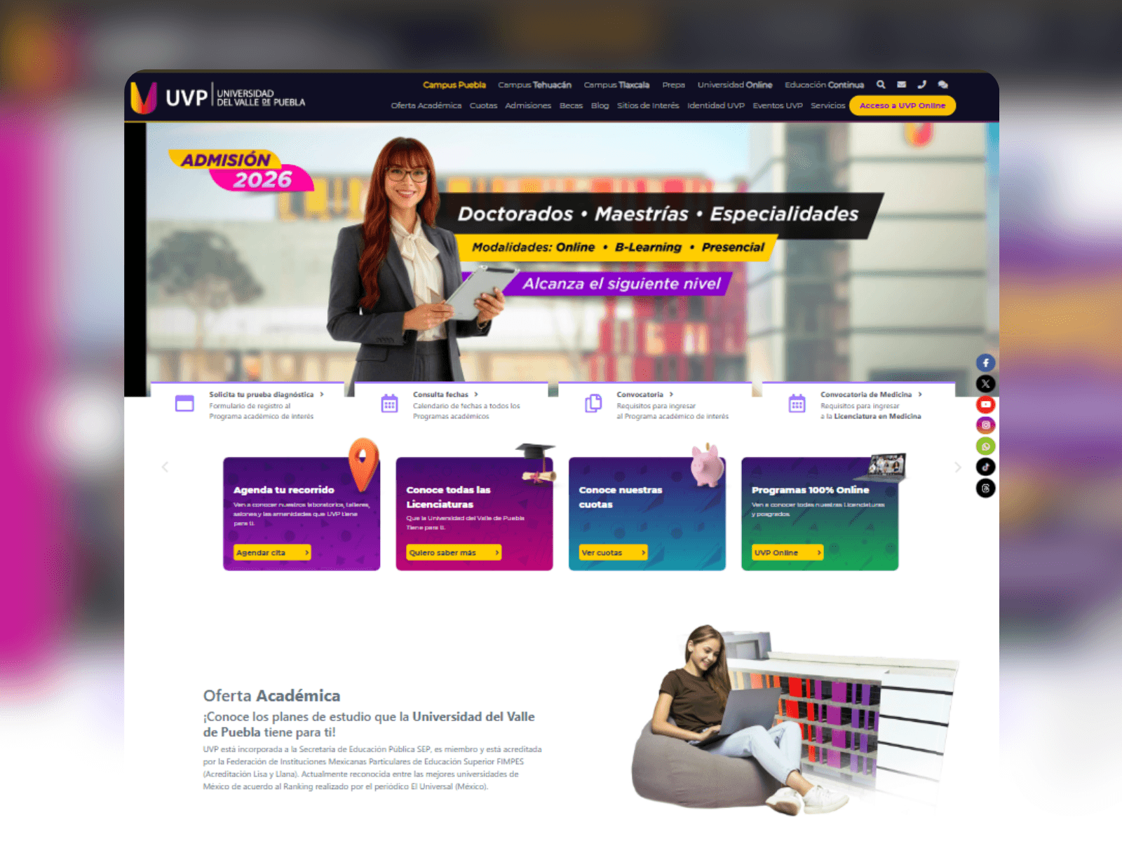 Captura de pantalla del proyecto Página UVP