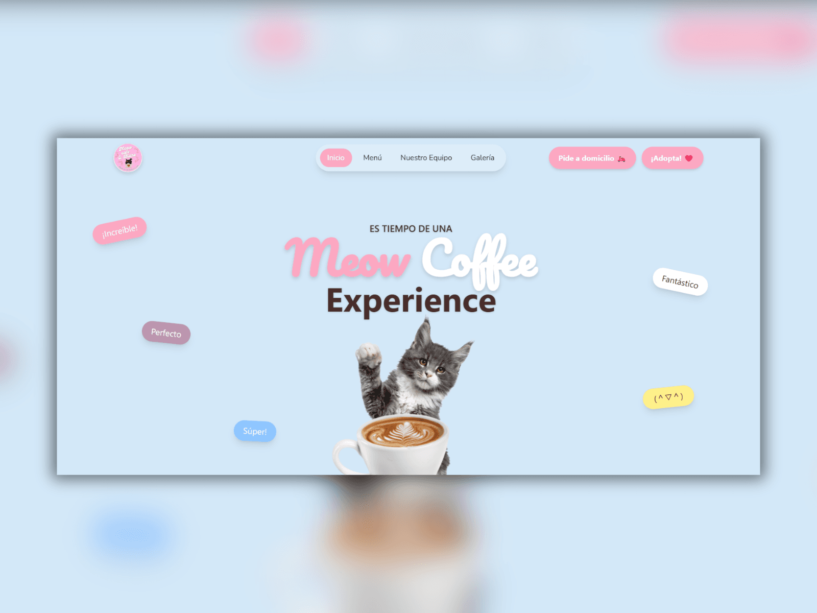 Captura de pantalla del proyecto Landing para Cafetería